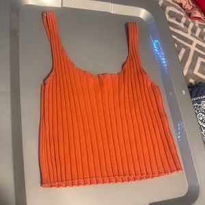 dark orange ribbed tank top. super cute for fall and fits well.